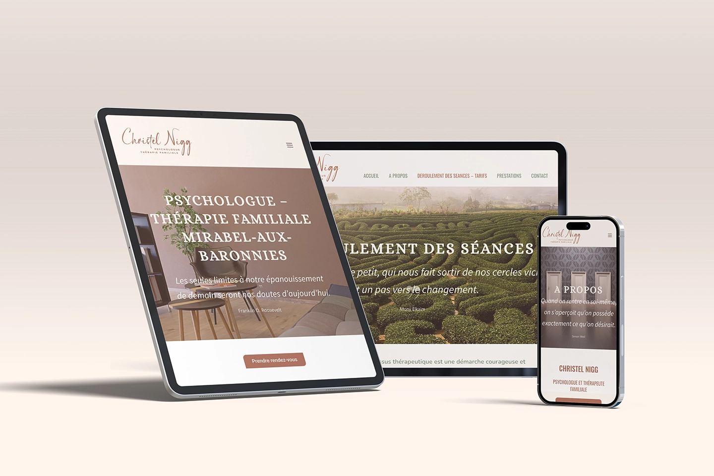 Site psychologue-famille.fr sur tablette, ordinateur et mobile
