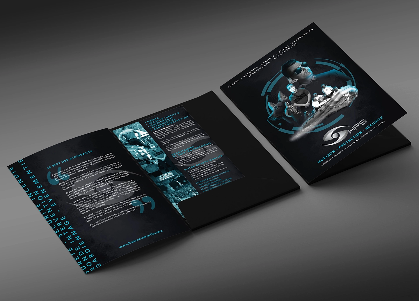 Horizon Protection Sécurité A4 folder and brochure