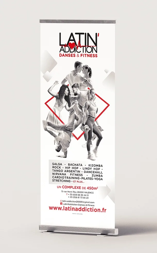 Latin’Addiction Dance & Fitness roll-up banner